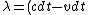 \lambda = (cdt - vdt) = (c - v) t_0\gamma